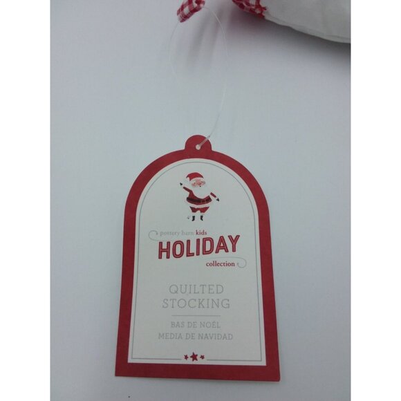 Pottery Barn Kids Maverick Stocking Santa & Sleigh Holiday Christmas Quilted - Picture 4 of 8